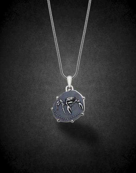 Yengeç Burcu Gümüş Kolye