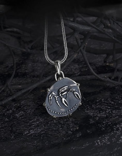 Yengeç Burcu Gümüş Kolye