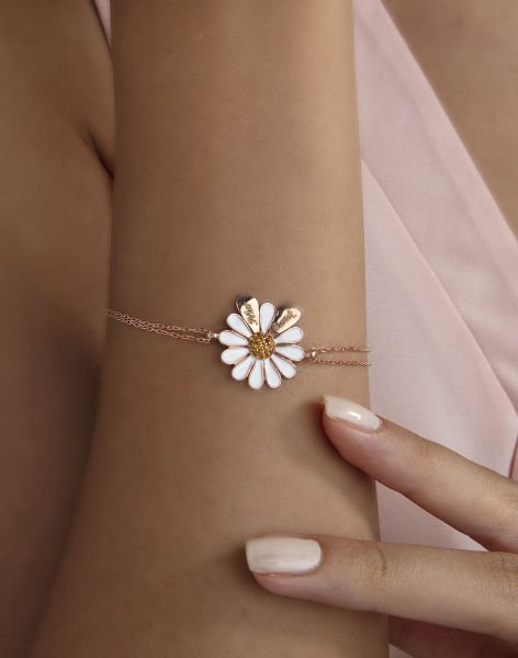 İki İsimli Papatya Gümüş Takı Seti