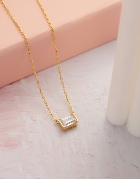 925 Ayar Baget Taşlı Zarif Gümüş Kolye