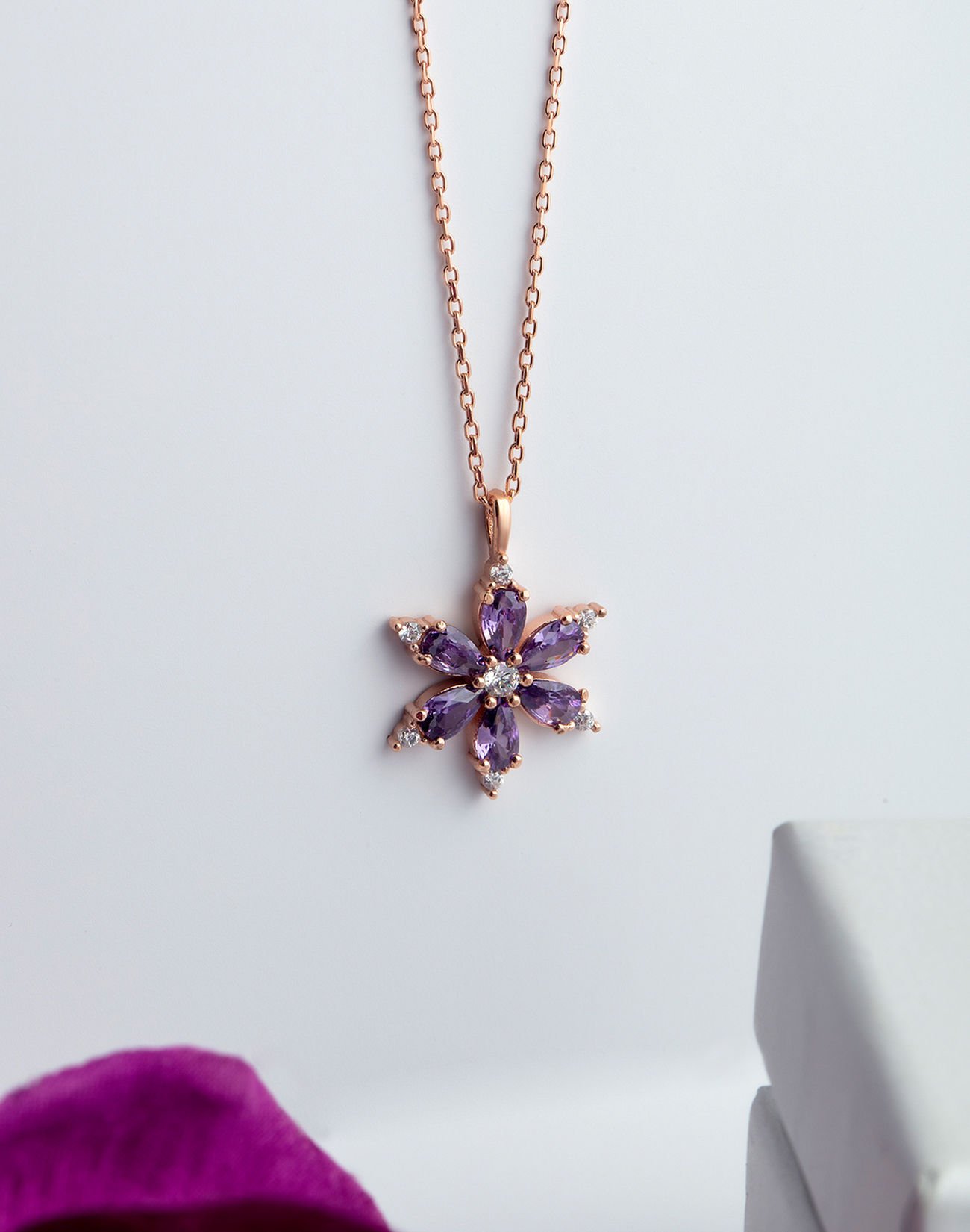 Gümüş Nergis Çiçeği Kolye MOR