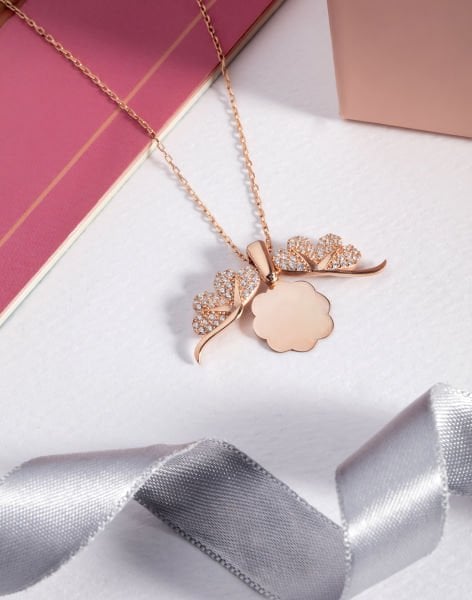 Kişiye Özel Gümüş Açılır Yonca Kolye