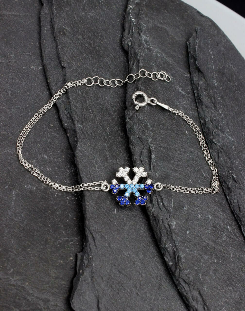 925 Ayar Gümüş Kar Tanesi Bileklik