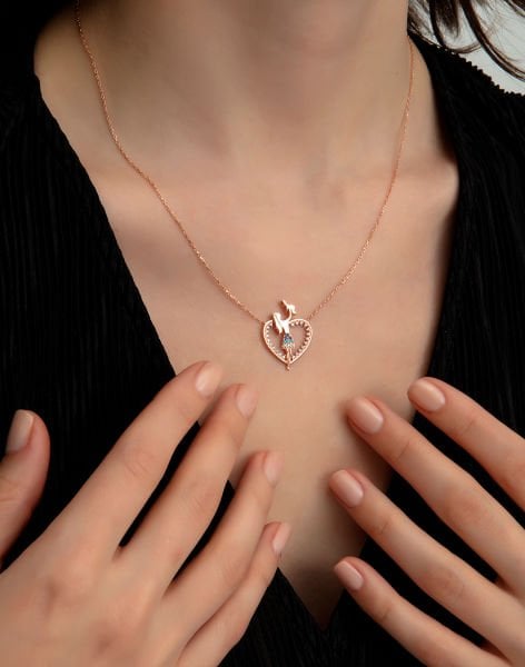 925 Ayar Gümüş  Anne Çocuk Sevgisi Kolye