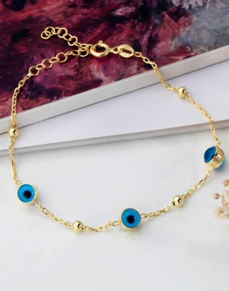 Cam Gözlü Dorikalı Gümüş Bileklik