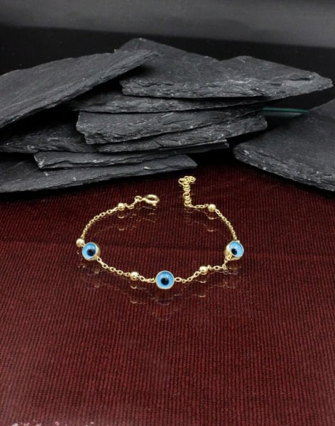 Cam Gözlü Dorikalı Gümüş Bileklik