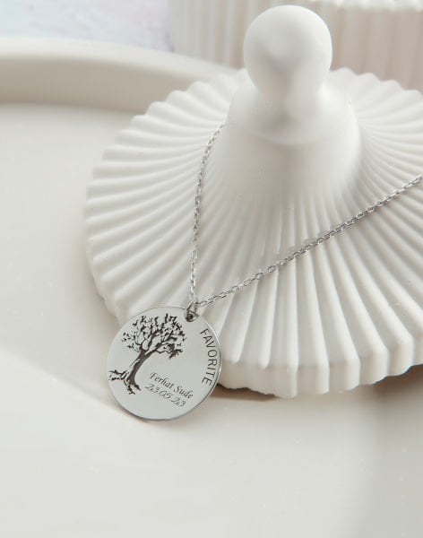 925 Ayar Gümüş Kişiye Özel Dilek Ağacı Kolye