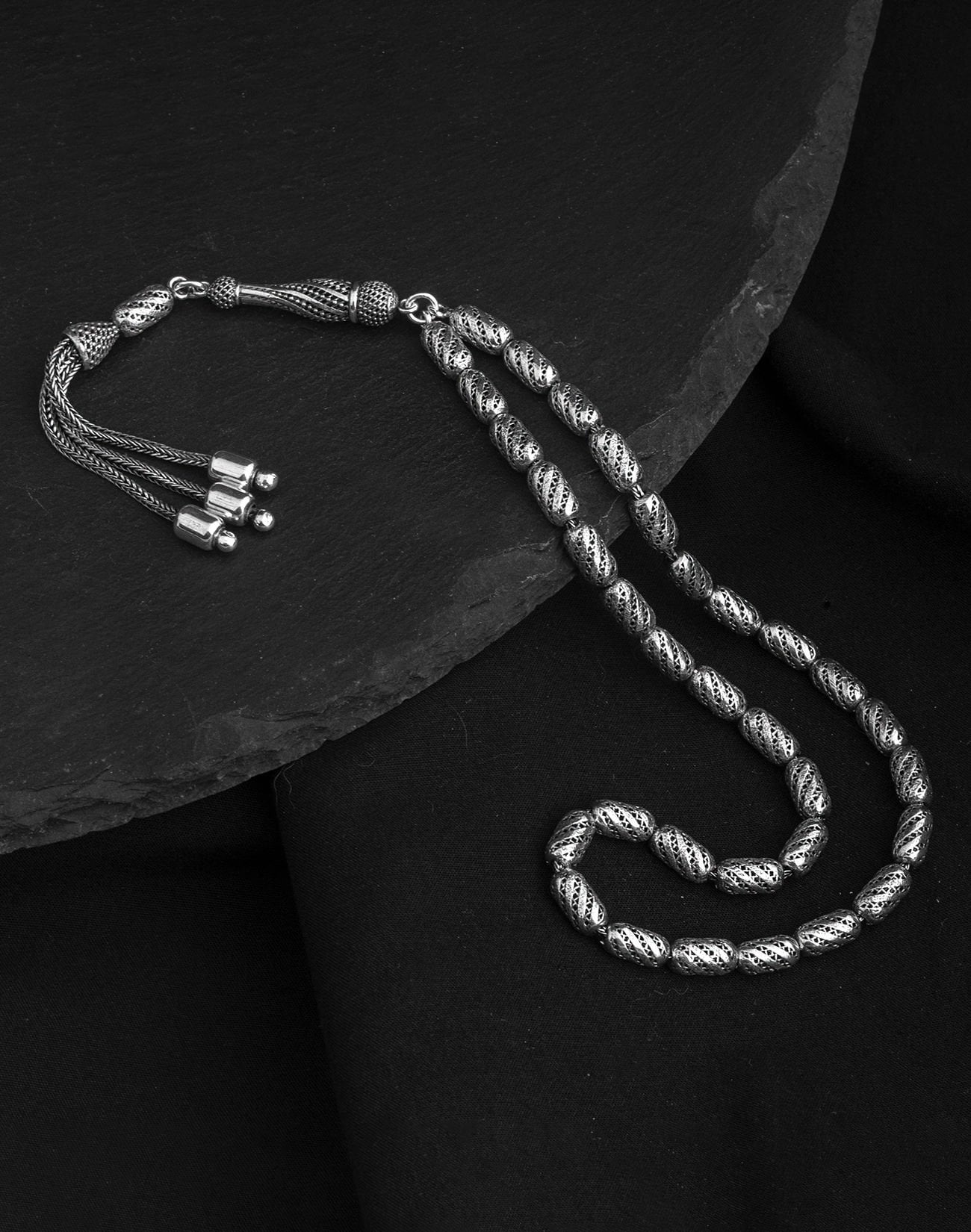 925 Ayar Füzyon Kapsül Modeli Gümüş Tesbih