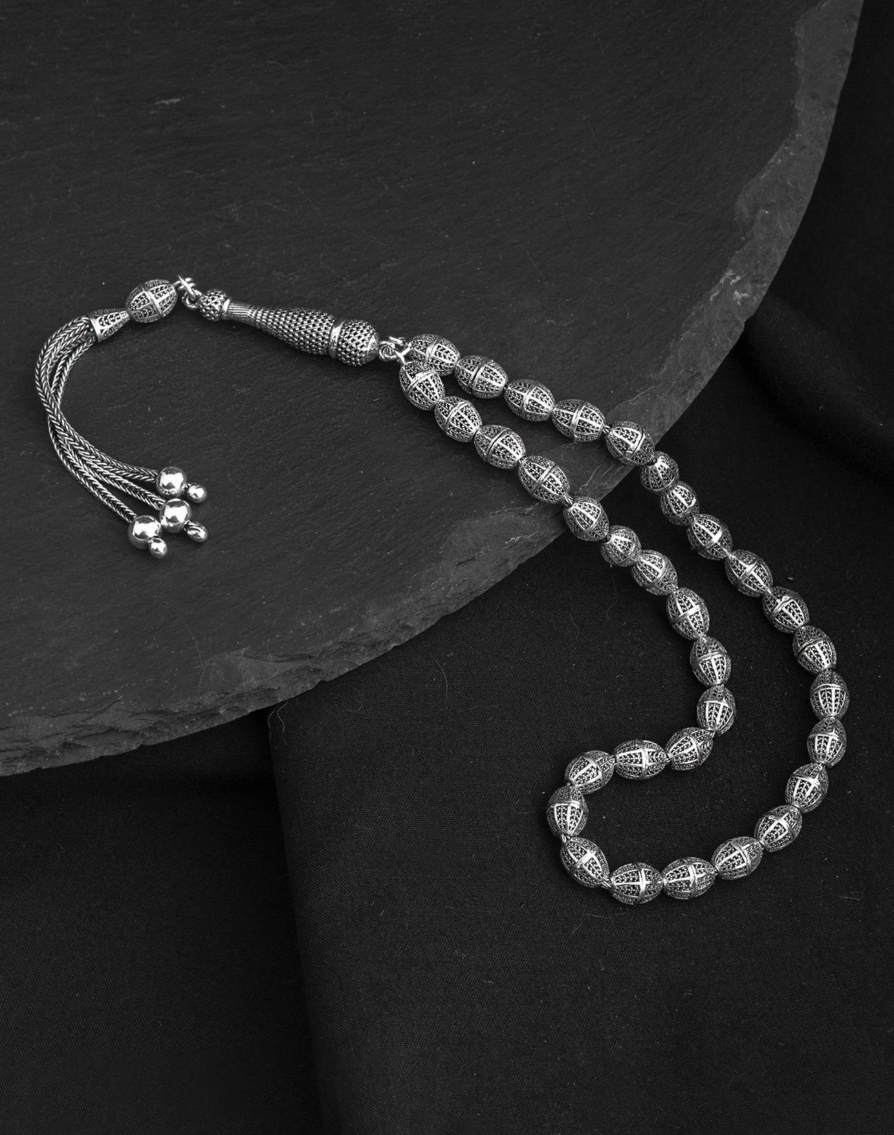 925 Ayar Füzyon Kafes Gümüş Tesbih