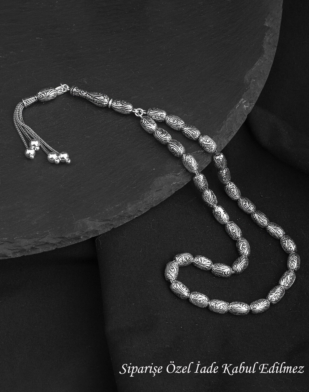 925 Ayar Hiçlik Ateşi Gümüş Tesbih