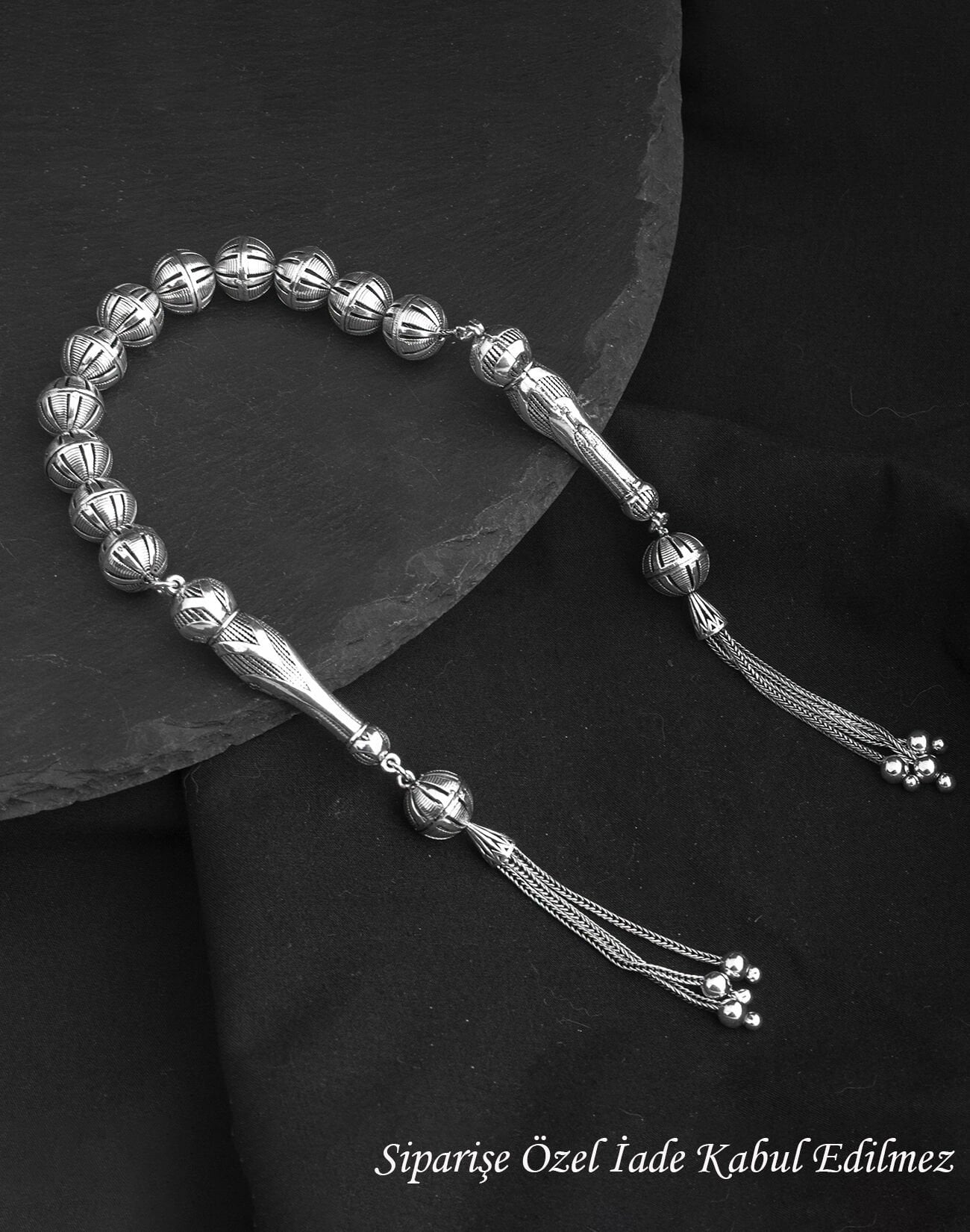 925 Ayar Küre Modeli Zaza Gümüş Tesbih