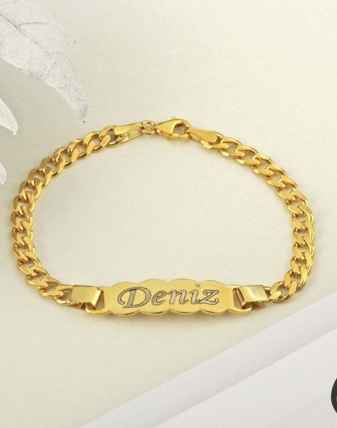 925 Ayar Gümüş Gurmet Zincirli İsimli Çocuk Künyesi