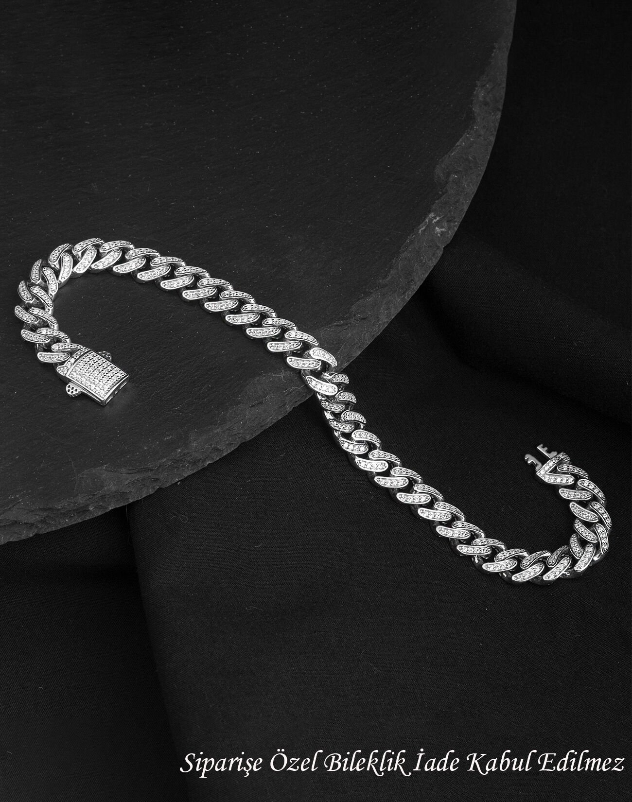 925 Ayar Taşlı Gurmet Gümüş Unisex Bileklik