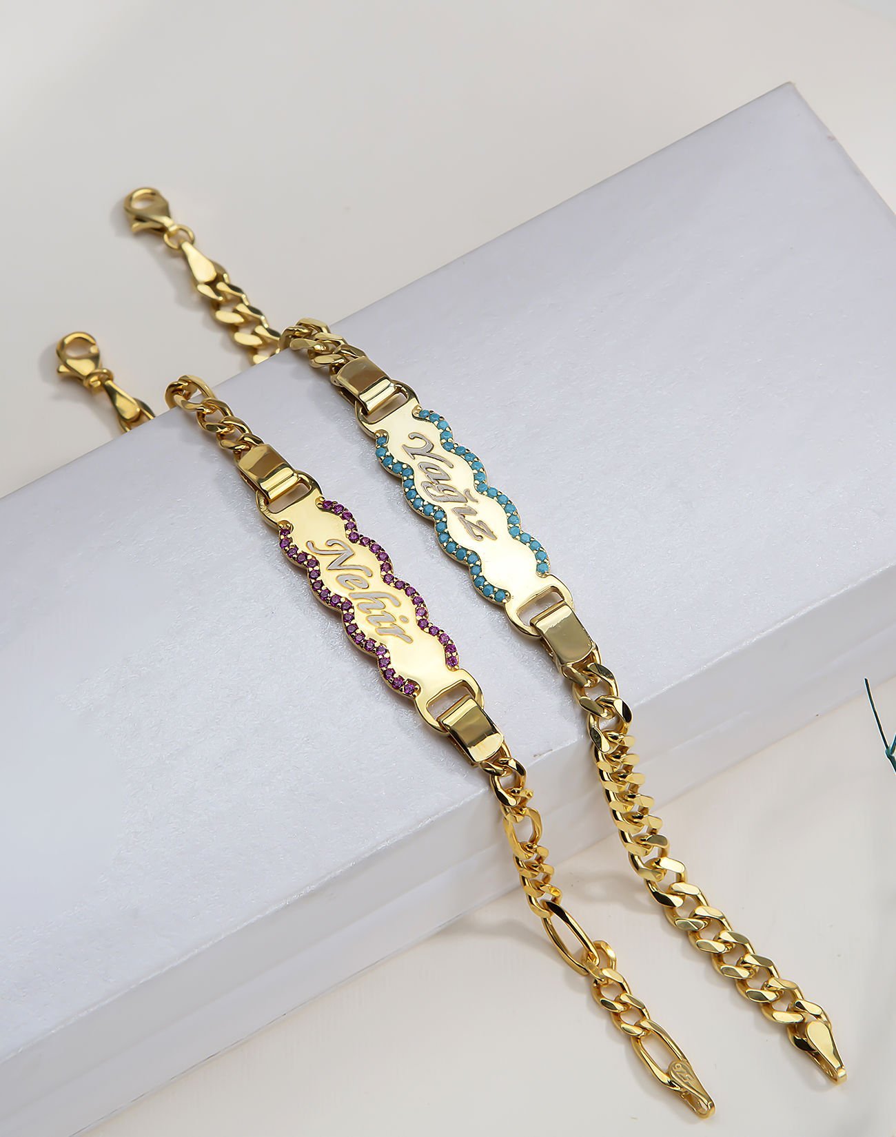 925 Ayar Gümüş Zirkon Taşlı İsimli Çocuk Künyesi