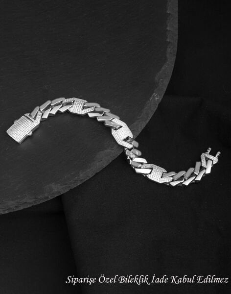925 Ayar Özel Tasarım Gurmet Gümüş Unisex Bileklik