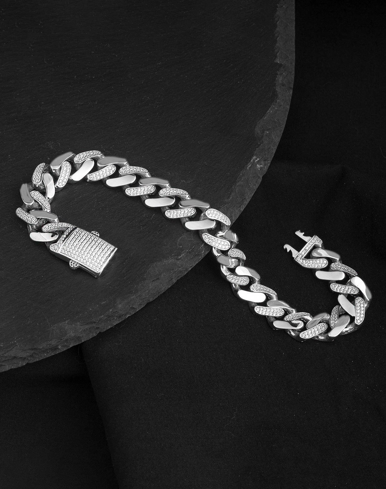 925 Ayar Yarı Taşlı Gurmet Gümüş Unisex Bileklik