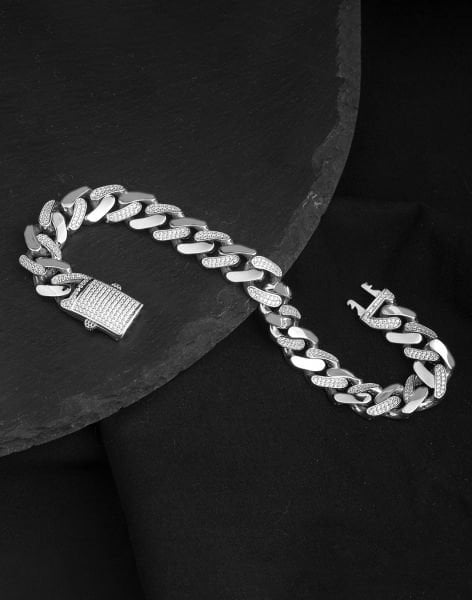 925 Ayar Yarı Taşlı Gurmet Gümüş Unisex Bileklik