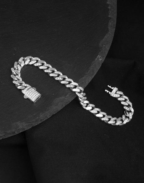 925 Ayar Zirkon Taşlı Gurmet Gümüş Unisex Bileklik