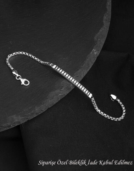 925 Ayar Modern Küp Zincir Gümüş Erkek Bileklik
