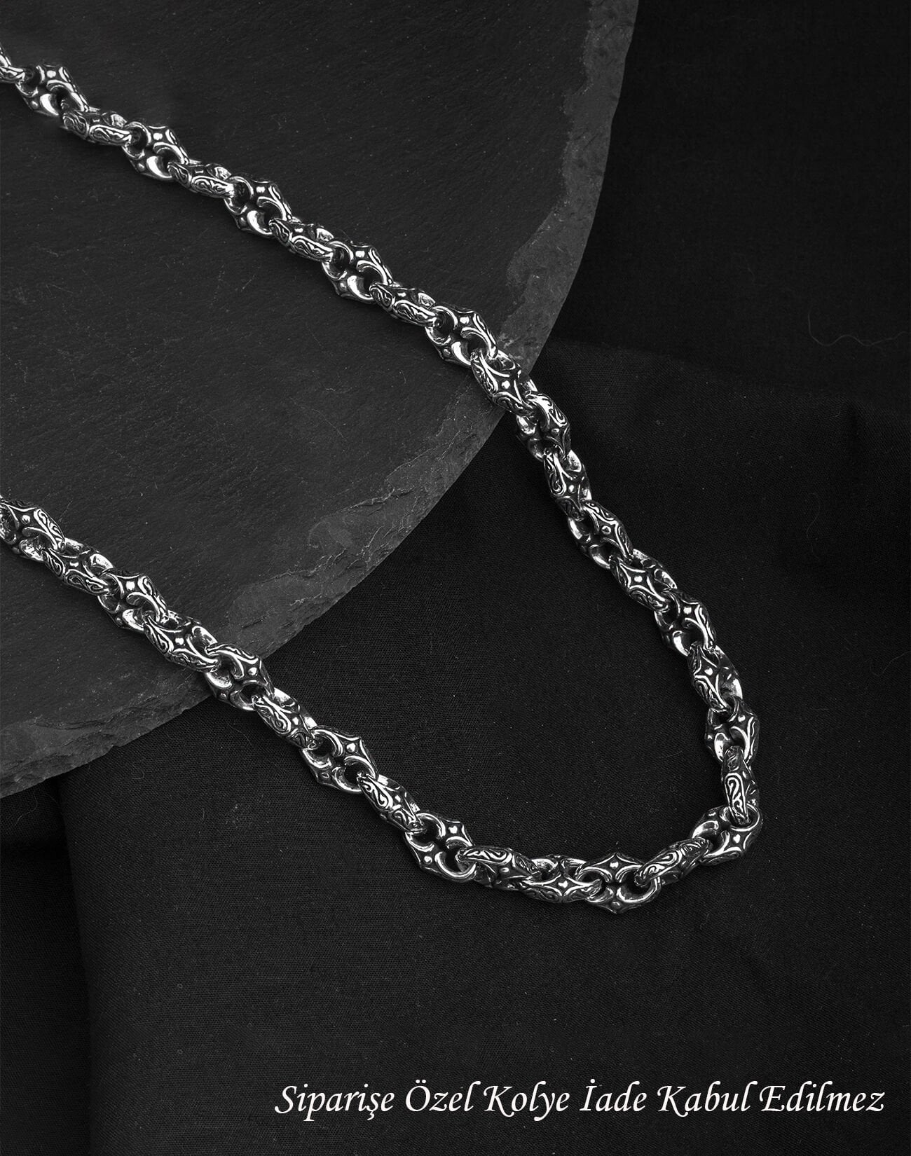 925 Ayar Asil Doku Gümüş Erkek Zincir Kolye