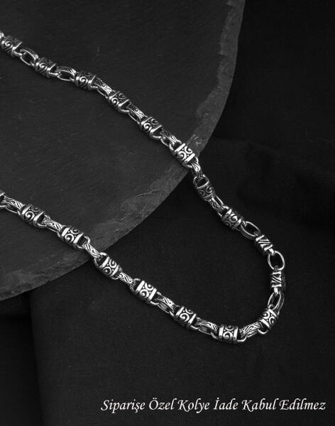 925 Ayar Gizemli Gümüş Erkek Zincir Kolye