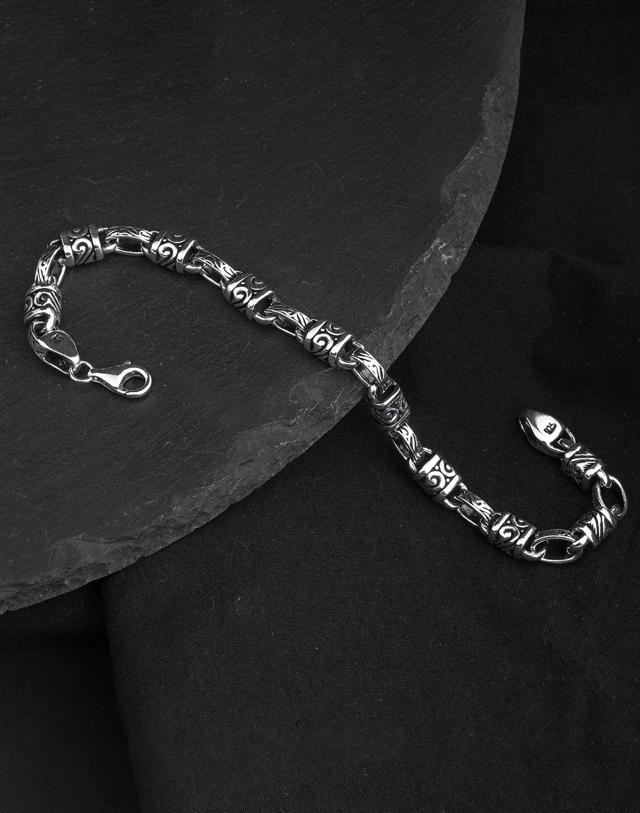 925 Ayar Gizemli Gümüş Erkek Zincir Bileklik