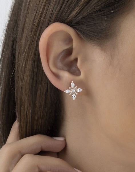 Gümüş Umut Çiçeği Küpe