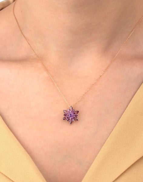 Özel Tasarım Gümüş Lotus Çiçeği Kolye