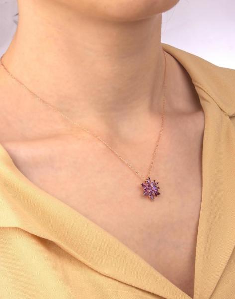 Özel Tasarım Gümüş Lotus Çiçeği Kolye