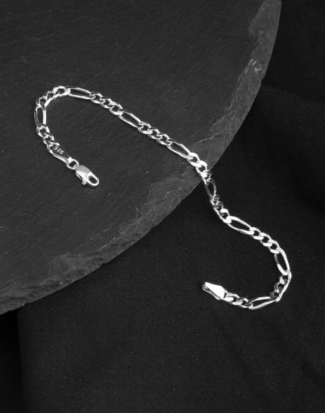 925 Ayar Figaro Zincir Gümüş Erkek Bileklik