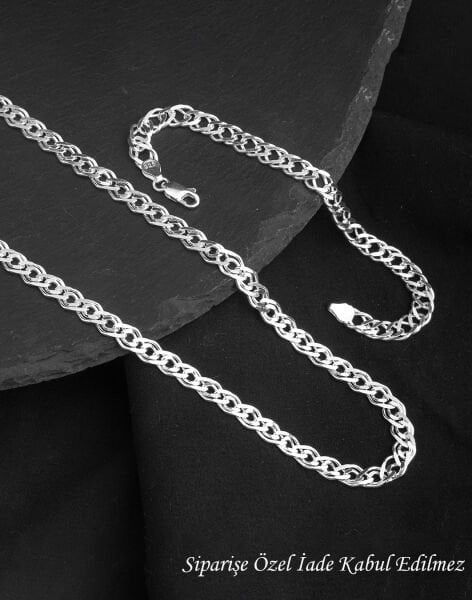 925 Ayar Rambo Gümüş Erkek Kolye ve Bileklik Kombin