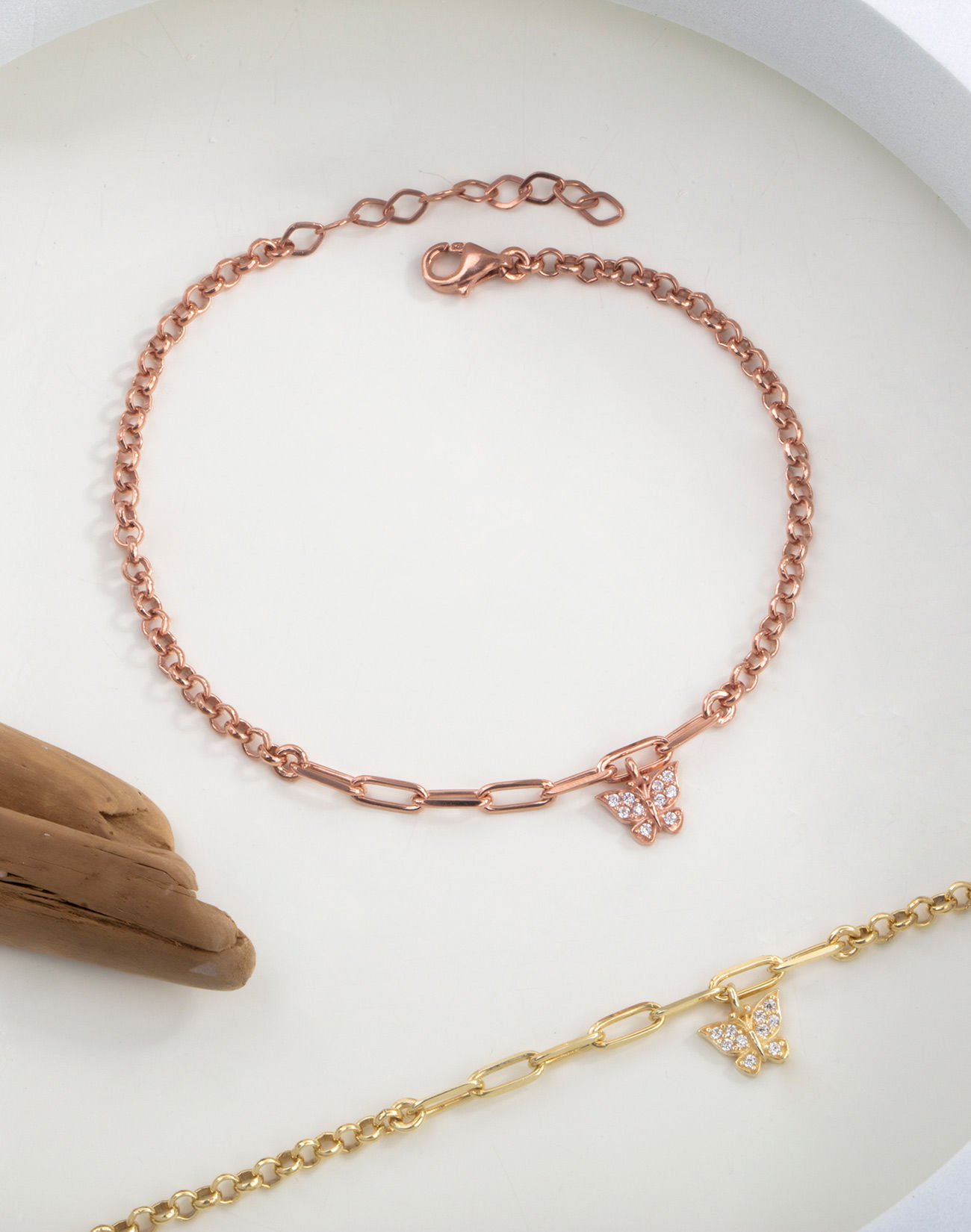 Kelebek Sallantılı Gümüş Bileklik