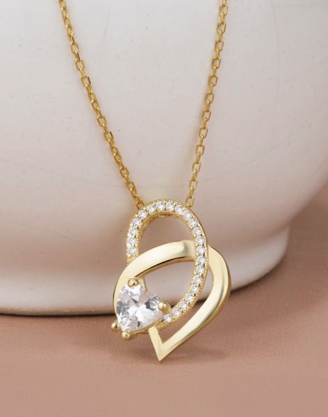 Kördüğüm Gibi Sevgi Gümüş Kolye 14 Ayar Altın Kaplama