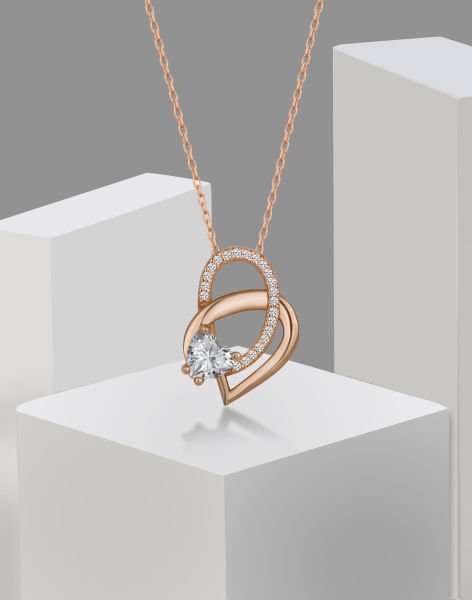 Kördüğüm Gibi Sevgi Gümüş Kolye Rose Kaplama