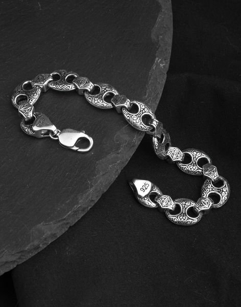 925 Ayar Gemici Modeli Gümüş Erkek Bileklik