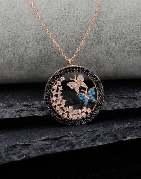 925 Ayar Gümüş Kelebek Yuvası Kolye