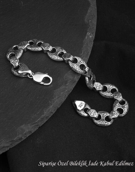 925 Ayar Gemici Modeli Gümüş Erkek Bileklik