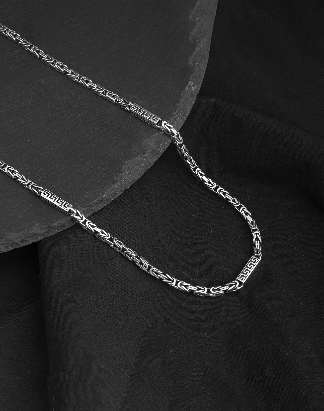 925 Ayar Grek Modeli Gümüş Erkek Kral Zincir Kolye