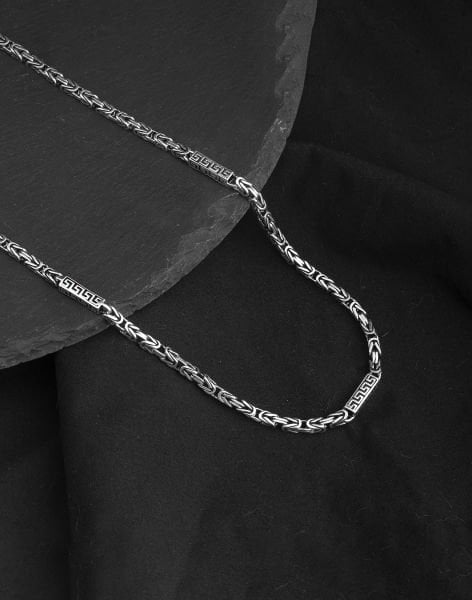 925 Ayar Grek Modeli Gümüş Erkek Kral Zincir Kolye