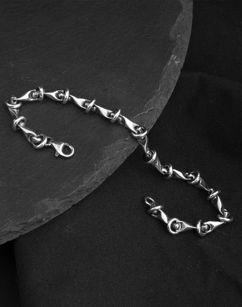 925 Ayar Kıkırdak Modeli Gümüş Erkek Zincir Bileklik
