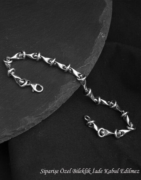 925 Ayar Kıkırdak Modeli Gümüş Erkek Zincir Bileklik