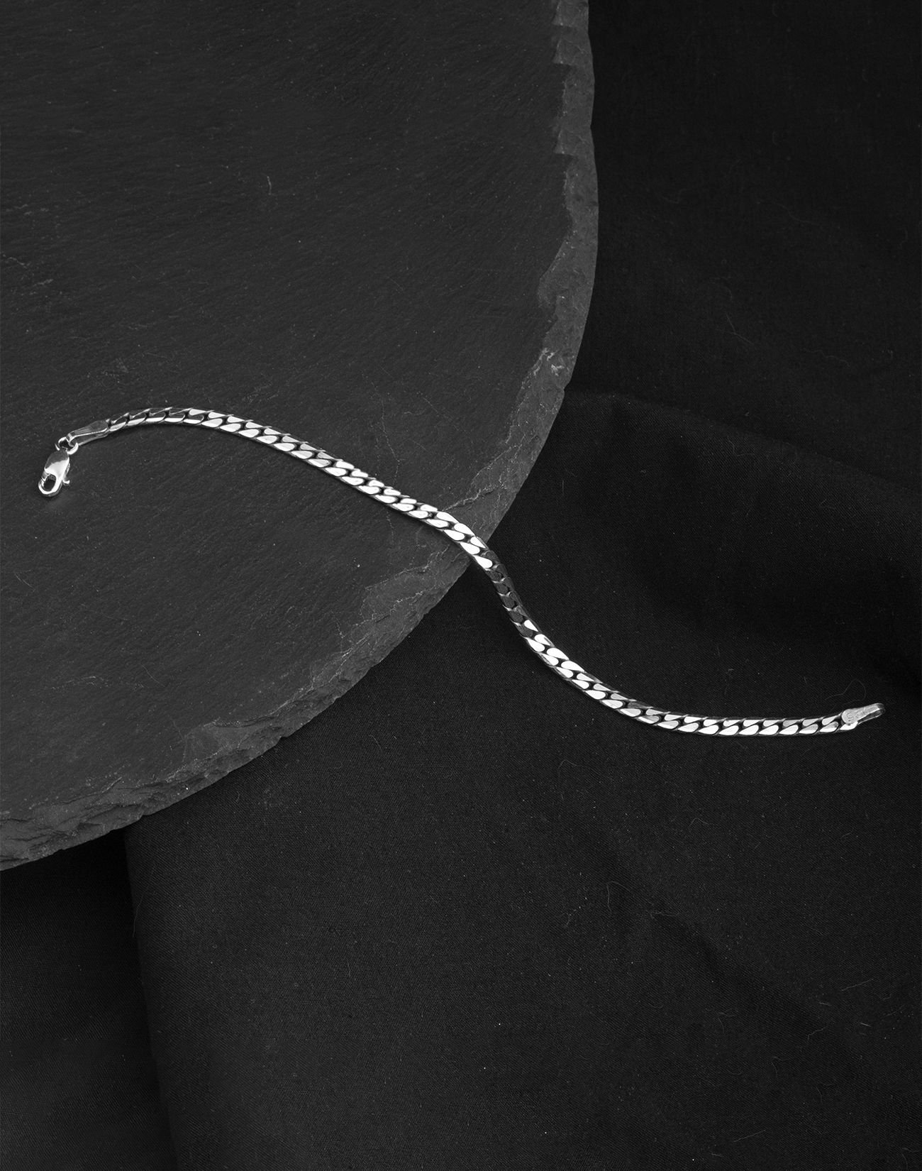 925 Ayar Oksitli İtalyan Zincir Gümüş Erkek Bileklik