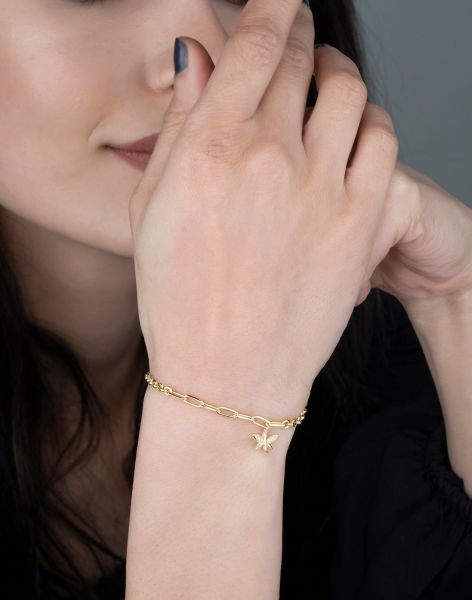 Yusufcuk Sallantılı Gümüş Bileklik 14 Ayar Altın Kaplama