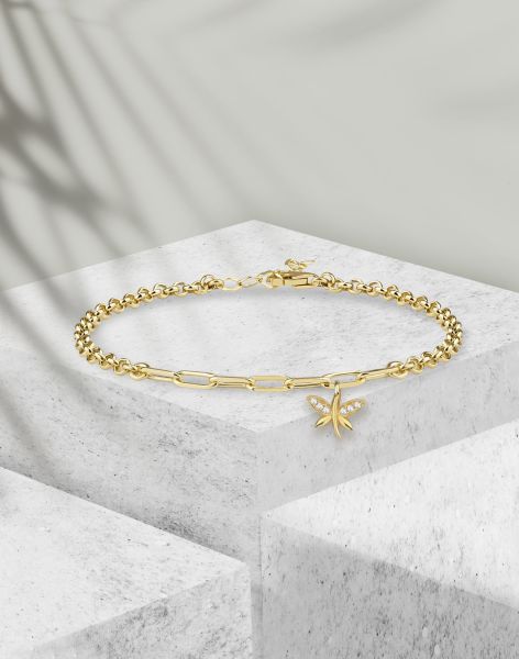 Yusufcuk Sallantılı Gümüş Bileklik 14 Ayar Altın Kaplama