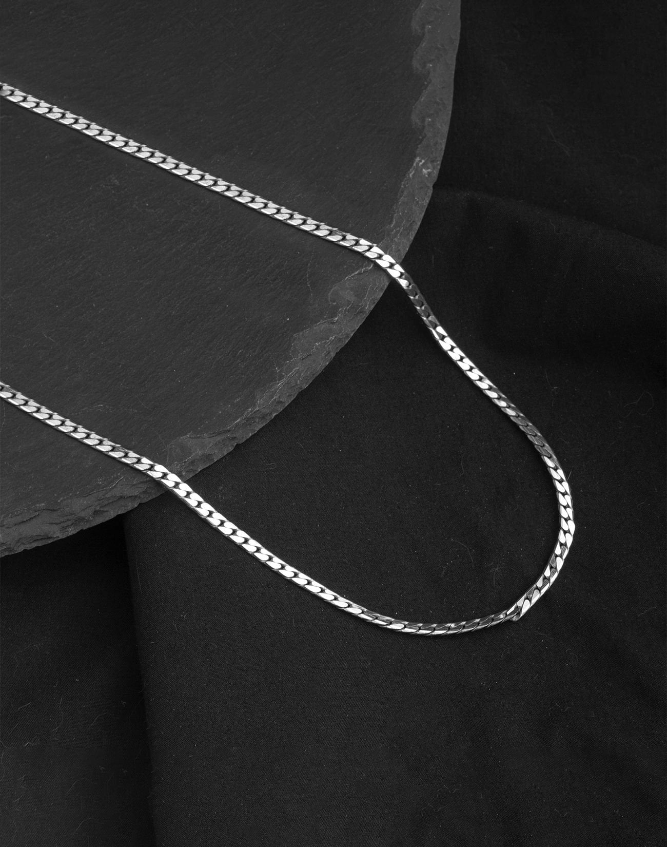 925 Ayar Oksitli İtalyan Zincir Gümüş Erkek Kolye