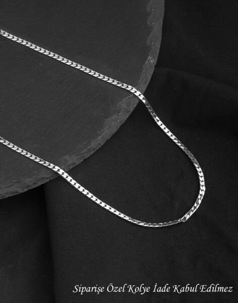 925 Ayar Oksitli İtalyan Zincir Gümüş Erkek Kolye