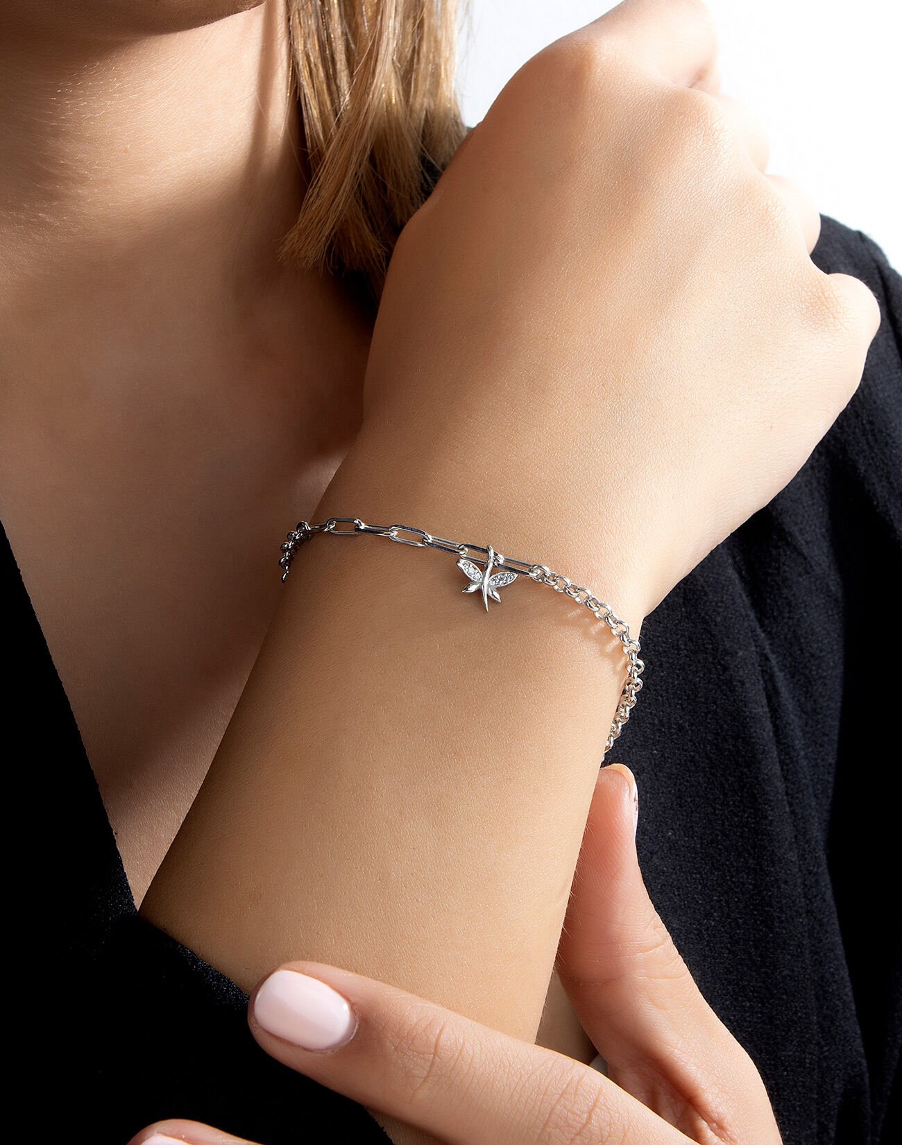 Yusufcuk Sallantılı Gümüş Bileklik Rodyum Kaplama