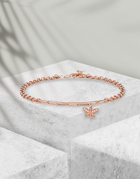 Yusufcuk Sallantılı Gümüş Bileklik Rose Kaplama