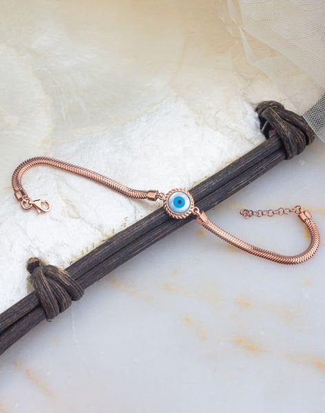 925 Ayar Nazar Göz Balık Sırtı Gümüş Bileklik