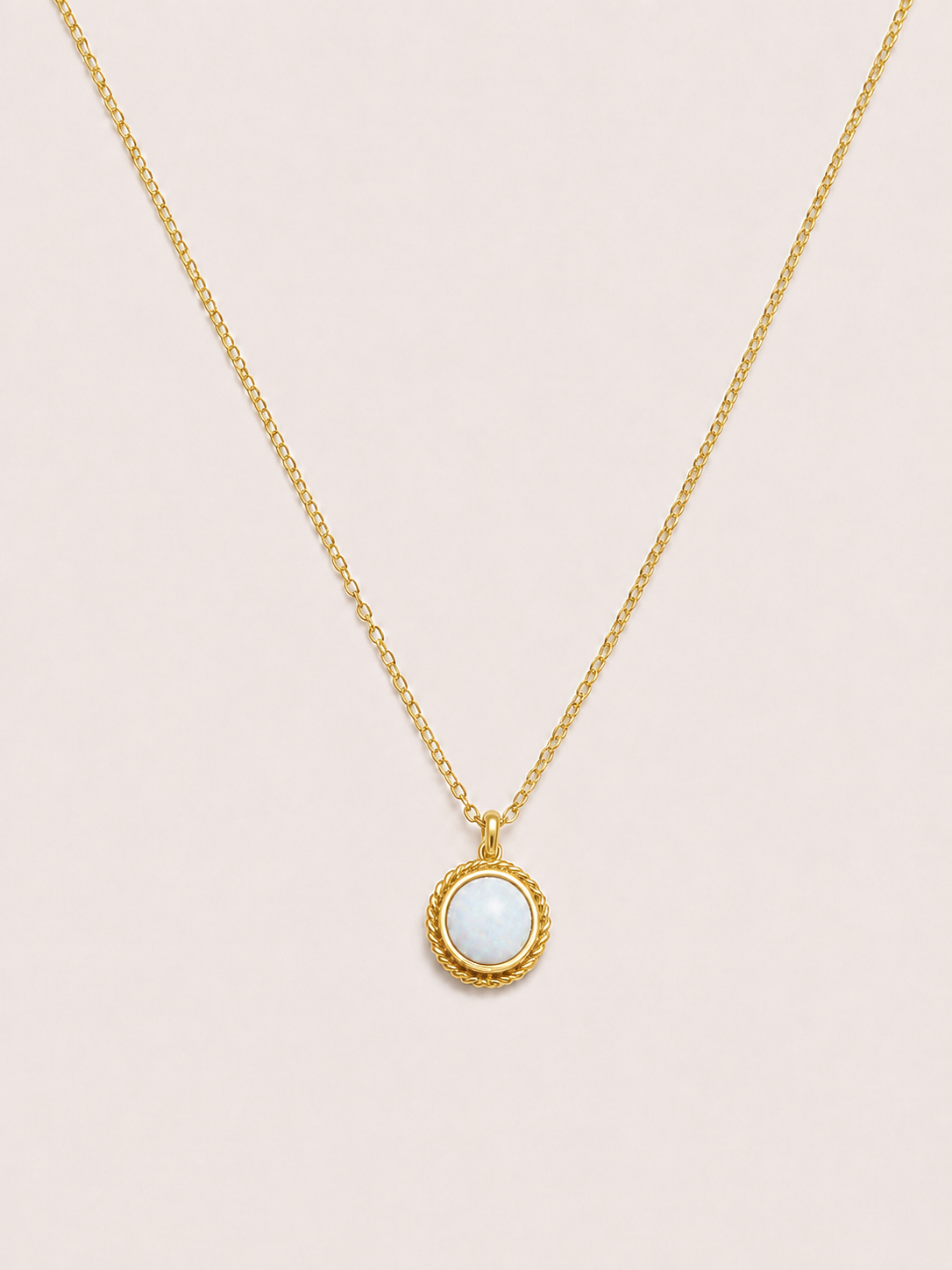 925 Ayar Minimal Opal Taşlı Gümüş Kolye